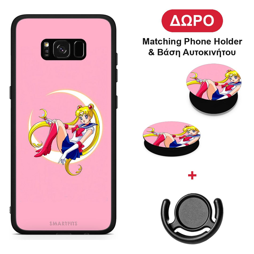 Moon Girl - Samsung Galaxy S8 θήκη + Δώρο Phone Holder & Βάση Αυτοκινήτου