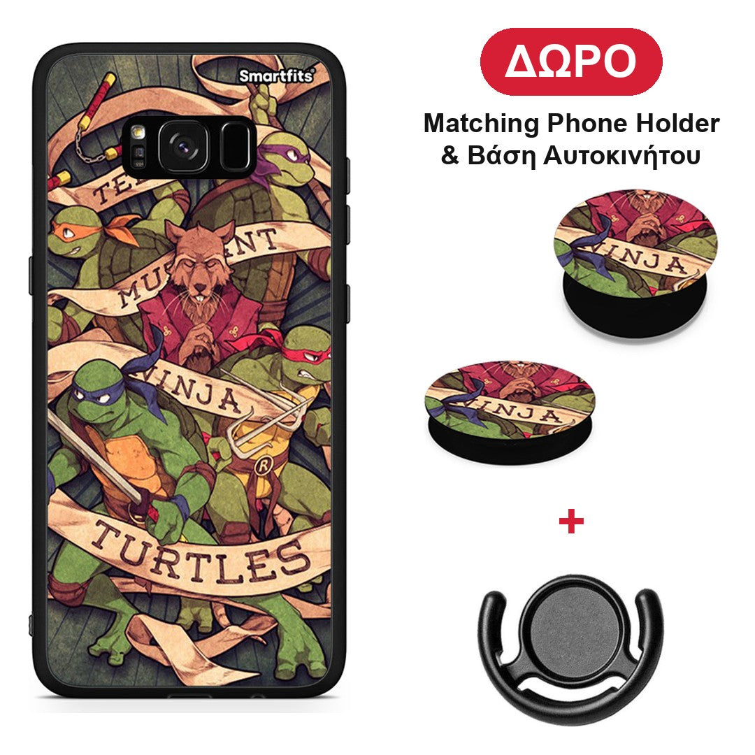 Ninja Turtles - Samsung Galaxy S8 θήκη + Δώρο Phone Holder & Βάση Αυτοκινήτου