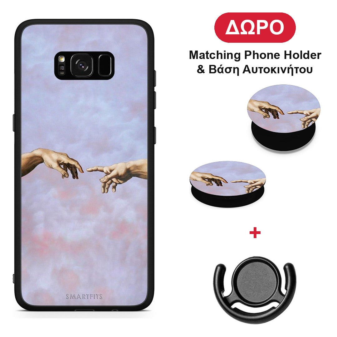 Adam Hand - Samsung Galaxy S8+ θήκη + Δώρο Phone Holder & Βάση Αυτοκινήτου