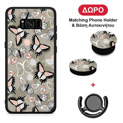 Boho Butterflies - Samsung Galaxy S8+ θήκη + Δώρο Phone Holder & Βάση Αυτοκινήτου