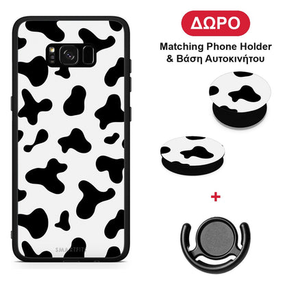 Cow Print - Samsung Galaxy S8+ θήκη + Δώρο Phone Holder & Βάση Αυτοκινήτου