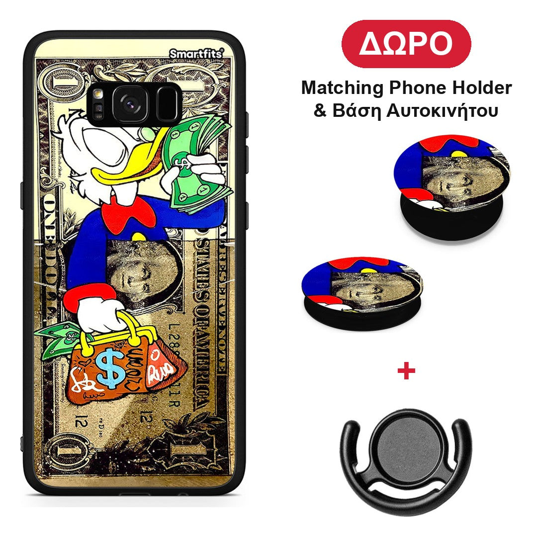 Duck Money - Samsung Galaxy S8+ θήκη + Δώρο Phone Holder & Βάση Αυτοκινήτου