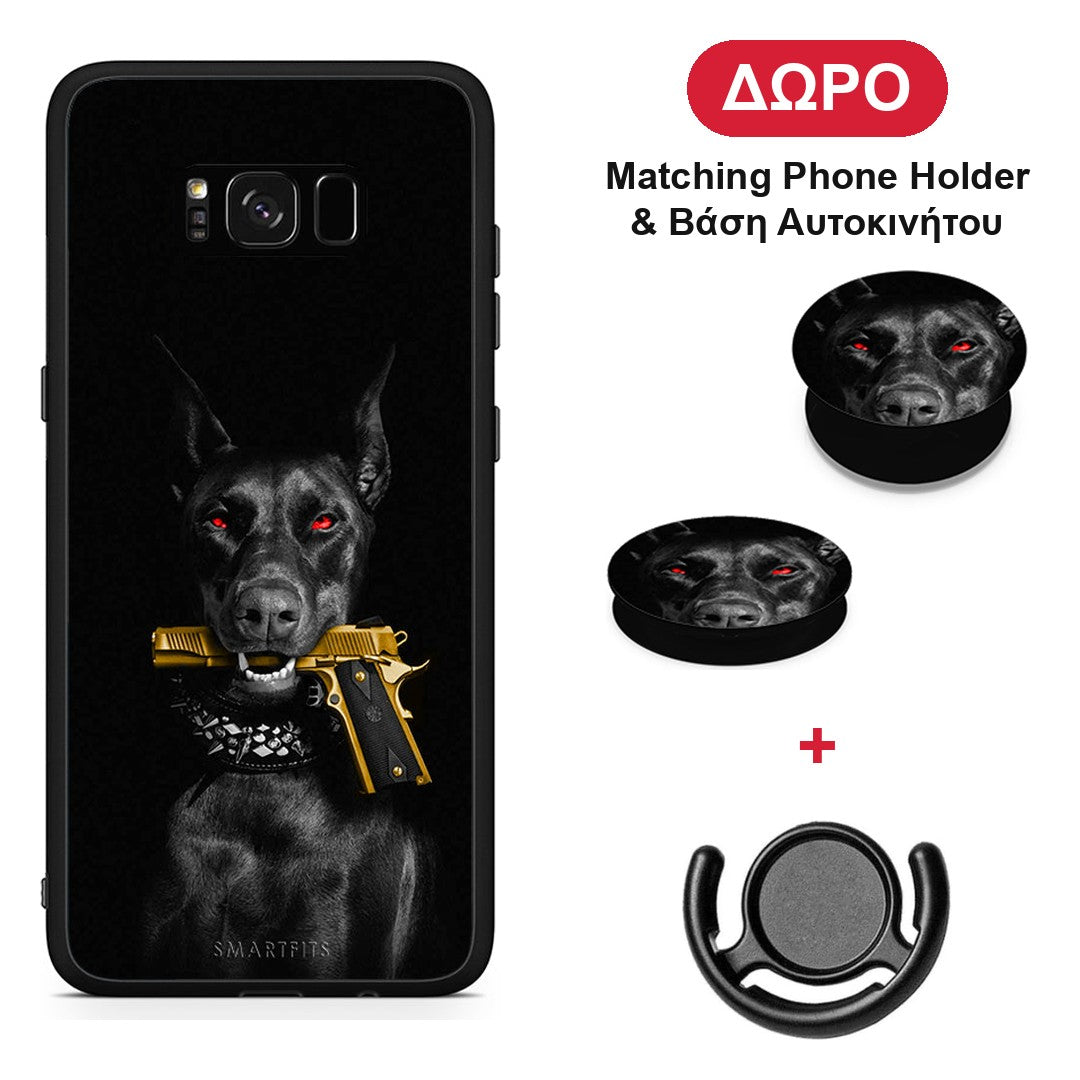 Golden Gun - Samsung Galaxy S8+ θήκη + Δώρο Phone Holder & Βάση Αυτοκινήτου