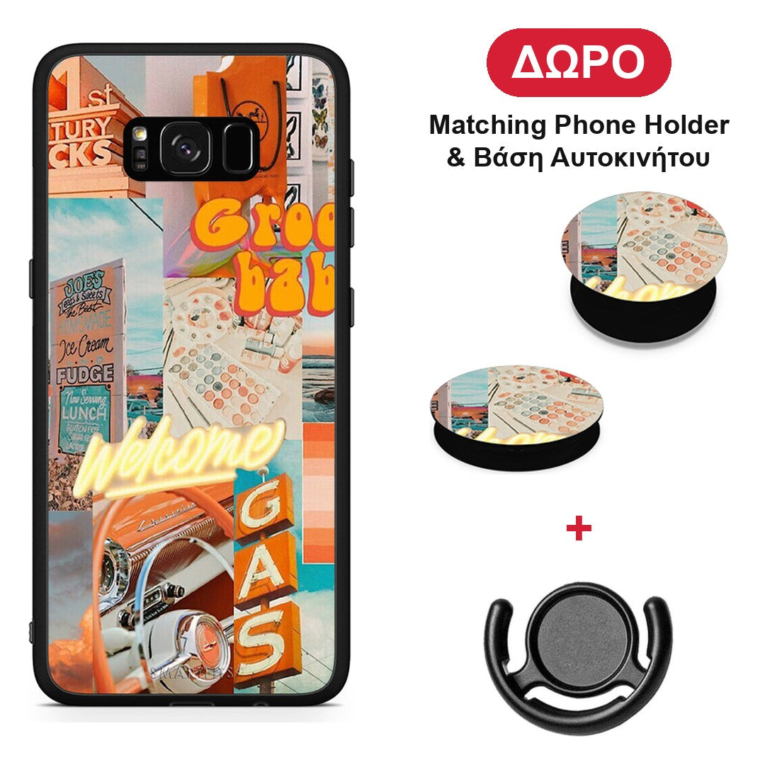 Groovy Babe - Samsung Galaxy S8+ θήκη + Δώρο Phone Holder & Βάση Αυτοκινήτου