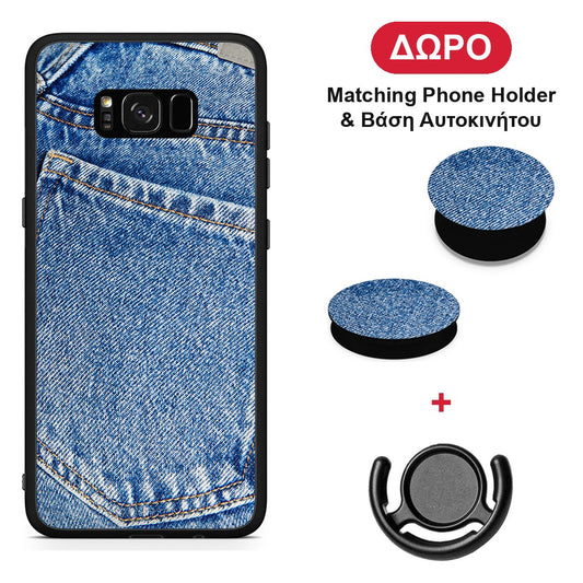 Jeans Pocket - Samsung Galaxy S8+ θήκη + Δώρο Phone Holder & Βάση Αυτοκινήτου