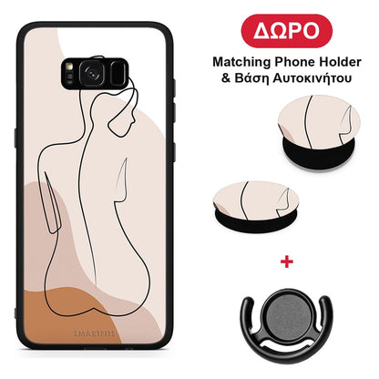 LineArt Woman - Samsung Galaxy S8+ θήκη + Δώρο Phone Holder & Βάση Αυτοκινήτου