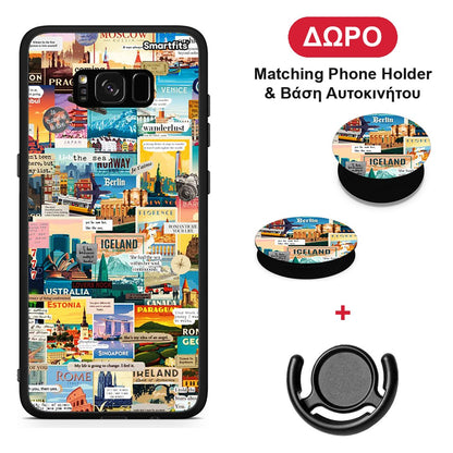 Live To Travel - Samsung Galaxy S8+ θήκη + Δώρο Phone Holder & Βάση Αυτοκινήτου