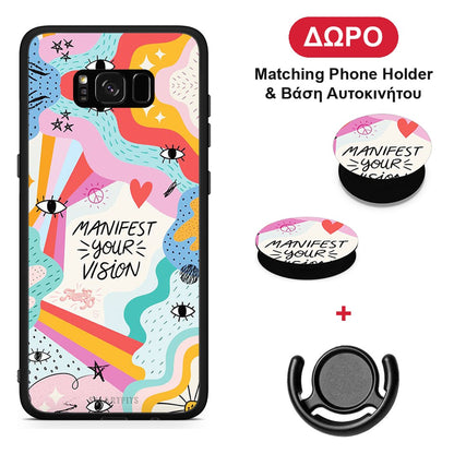 Manifest Your Vision - Samsung Galaxy S8+ θήκη + Δώρο Phone Holder & Βάση Αυτοκινήτου
