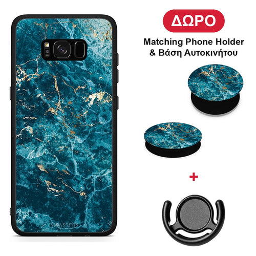 Marble Blue - Samsung Galaxy S8+ θήκη + Δώρο Phone Holder & Βάση Αυτοκινήτου