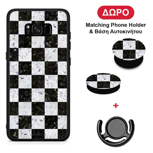 Marble Square Geometric - Samsung Galaxy S8+ θήκη + Δώρο Phone Holder & Βάση Αυτοκινήτου