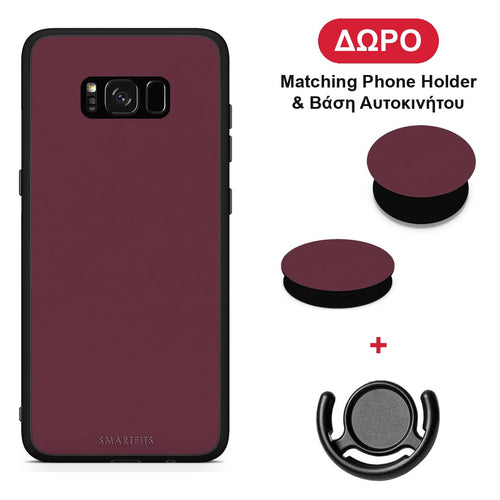Muted Burgundy - Samsung Galaxy S8+ θήκη + Δώρο Phone Holder & Βάση Αυτοκινήτου