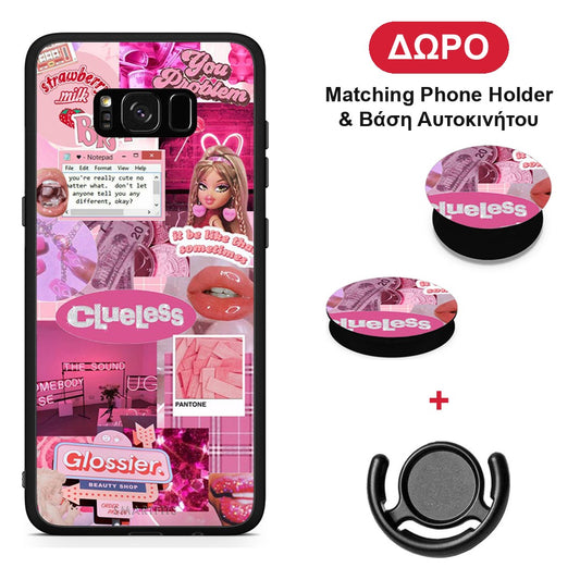 Pink Love - Samsung Galaxy S8+ θήκη + Δώρο Phone Holder & Βάση Αυτοκινήτου