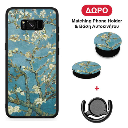 White Blossoms - Samsung Galaxy S8+ θήκη + Δώρο Phone Holder & Βάση Αυτοκινήτου