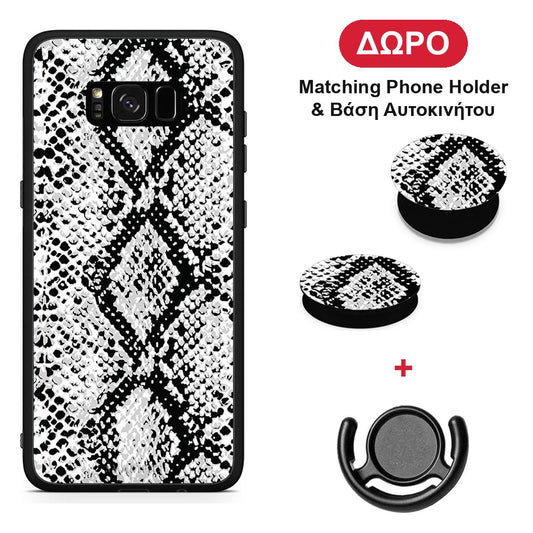 Animal White Snake - Samsung Galaxy S8+ θήκη + Δώρο Phone Holder & Βάση Αυτοκινήτου