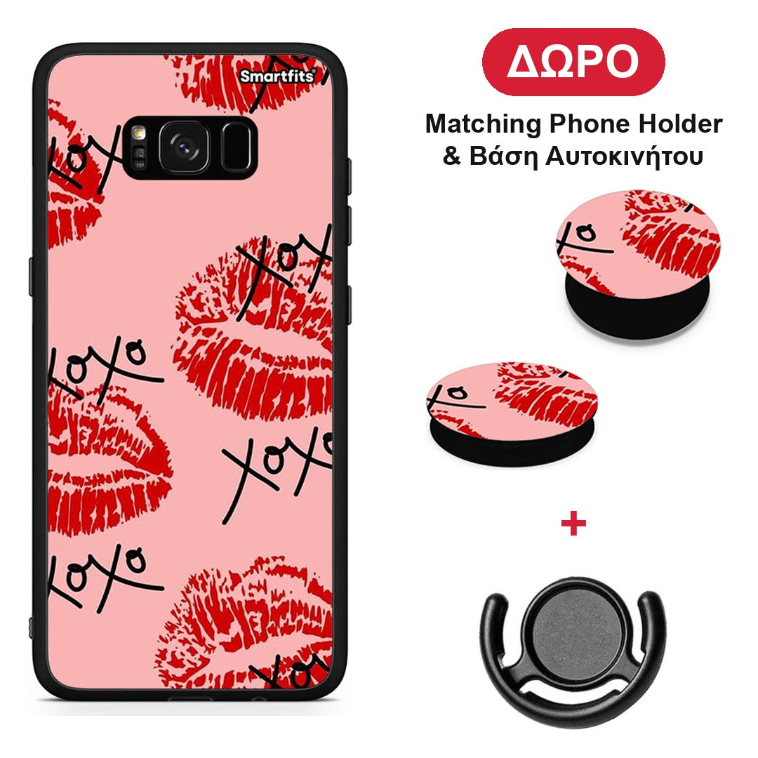 XOXO Lips - Samsung Galaxy S8+ θήκη + Δώρο Phone Holder & Βάση Αυτοκινήτου