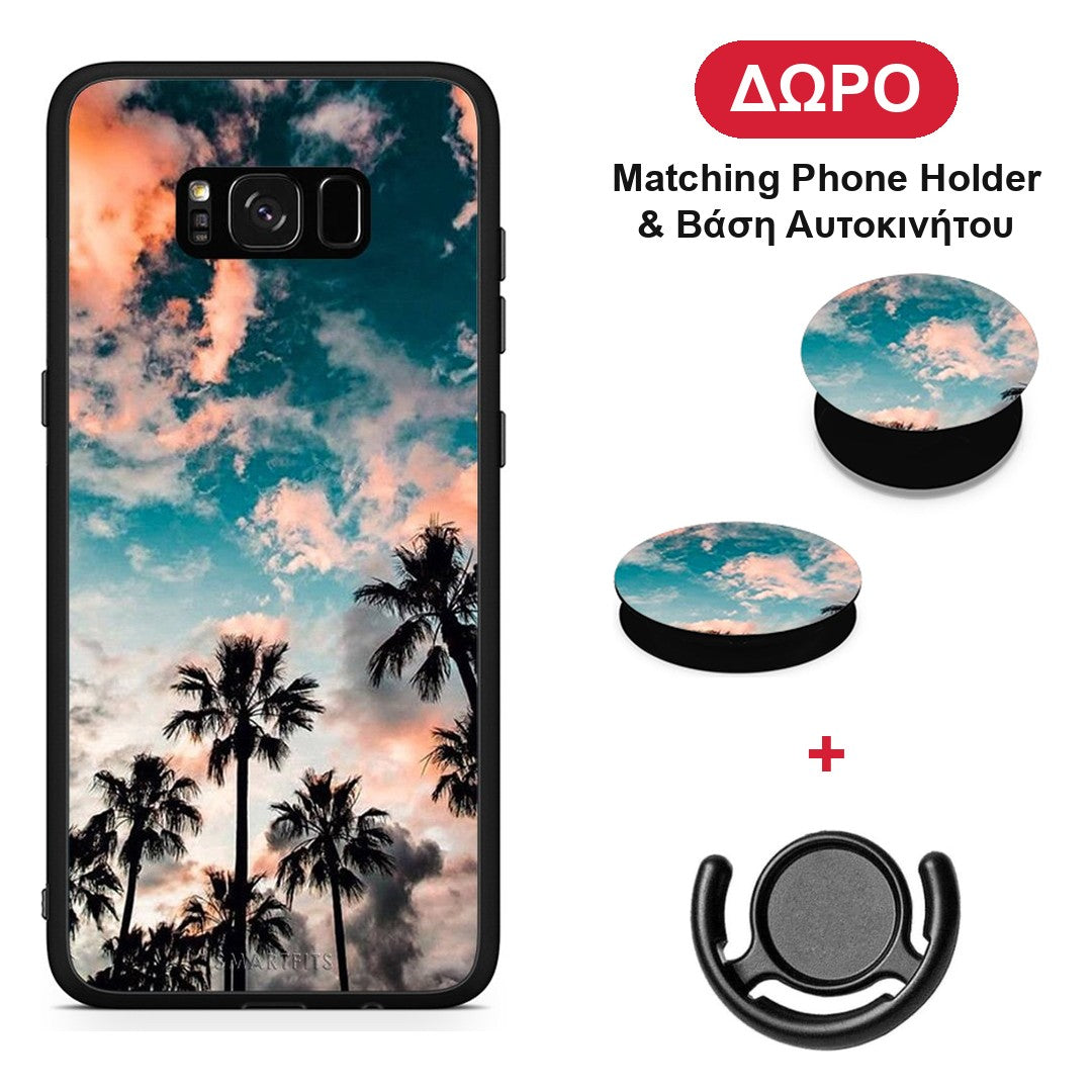 Summer Sky - Samsung Galaxy S8 θήκη + Δώρο Phone Holder & Βάση Αυτοκινήτου