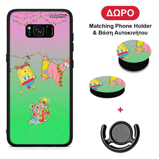 Xmas Lights - Samsung Galaxy S8 θήκη + Δώρο Phone Holder & Βάση Αυτοκινήτου