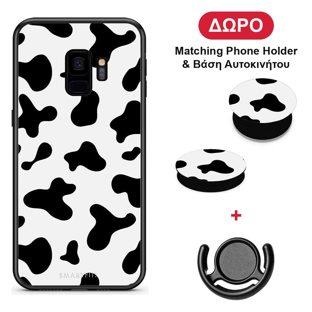Cow Print - Samsung Galaxy S9 θήκη + Δώρο Phone Holder & Βάση Αυτοκινήτου