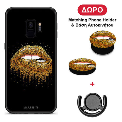 Valentine Golden - Samsung Galaxy S9 θήκη + Δώρο Phone Holder & Βάση Αυτοκινήτου