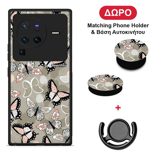Boho Butterflies - Vivo X80 Pro 5G θήκη + Δώρο Phone Holder & Βάση Αυτοκινήτου