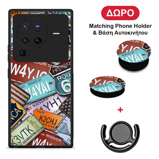 Car Plates - Vivo X80 Pro 5G θήκη + Δώρο Phone Holder & Βάση Αυτοκινήτου