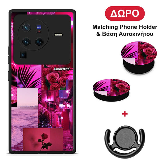 Collage Red Roses - Vivo X80 Pro 5G θήκη + Δώρο Phone Holder & Βάση Αυτοκινήτου