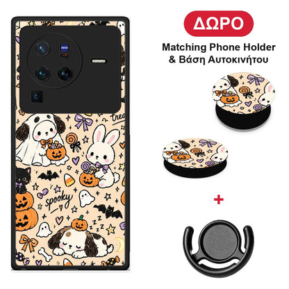 Halloween Puppies and Friends on Cream - Vivo X80 Pro 5G θήκη + Δώρο Phone Holder & Βάση Αυτοκινήτου