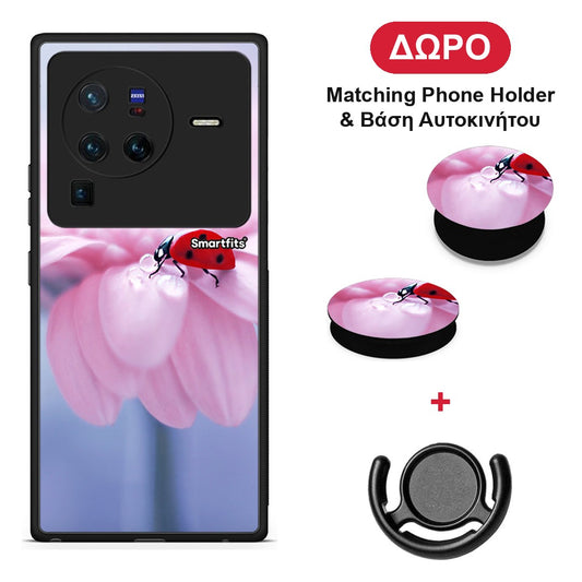 Ladybug Flower - Vivo X80 Pro 5G θήκη + Δώρο Phone Holder & Βάση Αυτοκινήτου