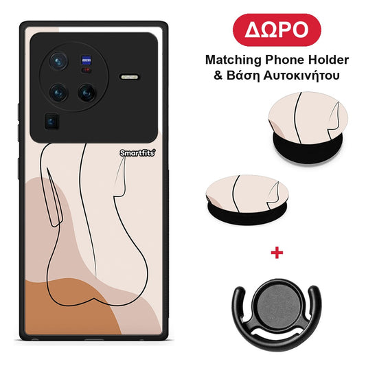 LineArt Woman - Vivo X80 Pro 5G θήκη + Δώρο Phone Holder & Βάση Αυτοκινήτου