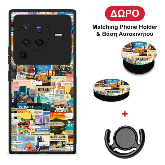 Live To Travel - Vivo X80 Pro 5G θήκη + Δώρο Phone Holder & Βάση Αυτοκινήτου