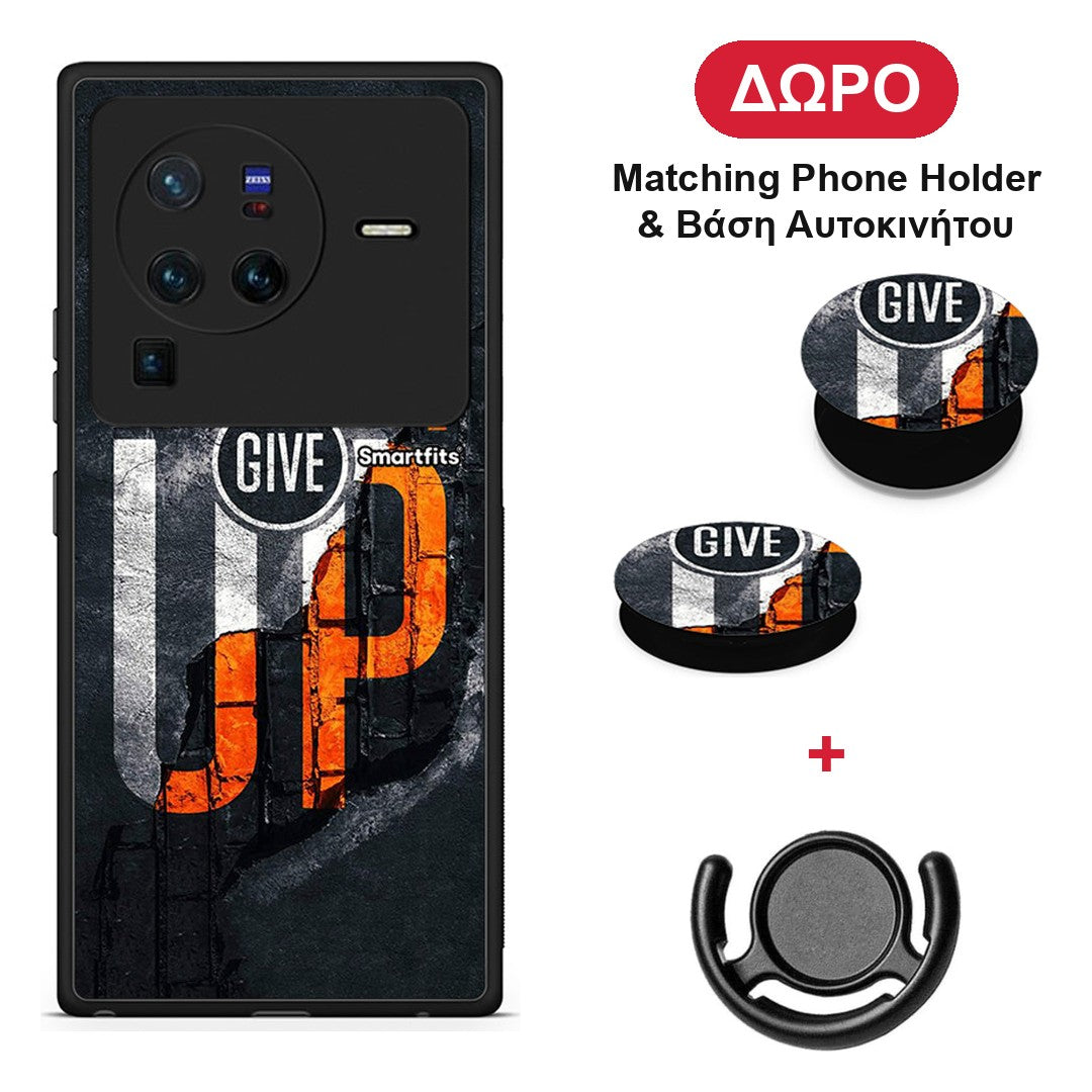 Never Give Up - Vivo X80 Pro 5G θήκη + Δώρο Phone Holder & Βάση Αυτοκινήτου