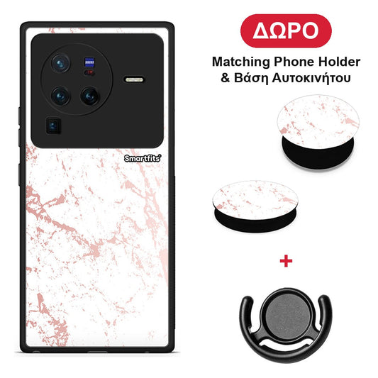 Marble Pink Splash - Vivo X80 Pro 5G θήκη + Δώρο Phone Holder & Βάση Αυτοκινήτου