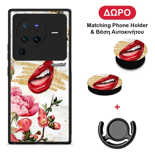 Red Lips - Vivo X80 Pro 5G θήκη + Δώρο Phone Holder & Βάση Αυτοκινήτου