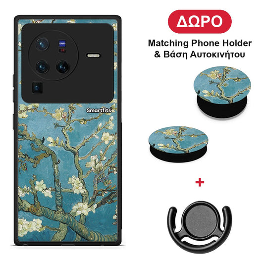 White Blossoms - Vivo X80 Pro 5G θήκη + Δώρο Phone Holder & Βάση Αυτοκινήτου