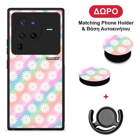 White Daisies - Vivo X80 Pro 5G θήκη + Δώρο Phone Holder & Βάση Αυτοκινήτου