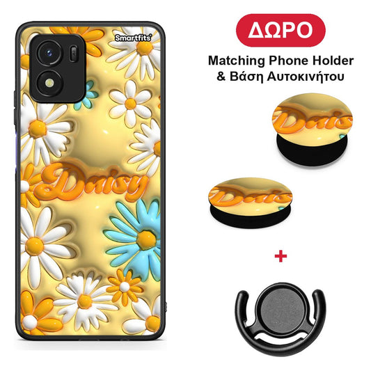 Bubble Daisies - Vivo Y01 / Y15s θήκη + Δώρο Phone Holder & Βάση Αυτοκινήτου
