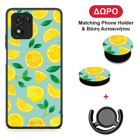 Lemons - Vivo Y01 / Y15s θήκη + Δώρο Phone Holder & Βάση Αυτοκινήτου