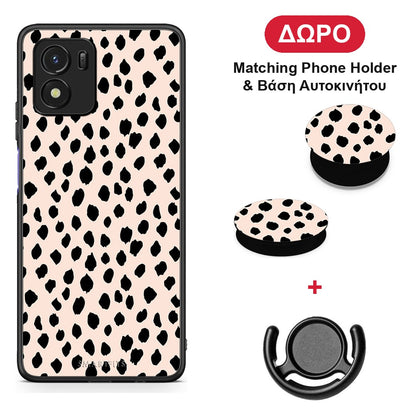 New Polka Dots - Vivo Y01 / Y15s θήκη + Δώρο Phone Holder & Βάση Αυτοκινήτου