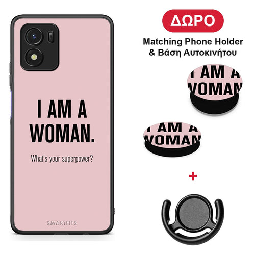 Superpower Woman - Vivo Y01 / Y15s θήκη + Δώρο Phone Holder & Βάση Αυτοκινήτου