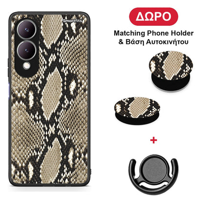 Animal Fashion Snake - Vivo Y17s θήκη + Δώρο Phone Holder & Βάση Αυτοκινήτου