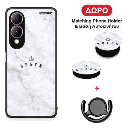 Marble Queen - Vivo Y17s θήκη + Δώρο Phone Holder & Βάση Αυτοκινήτου