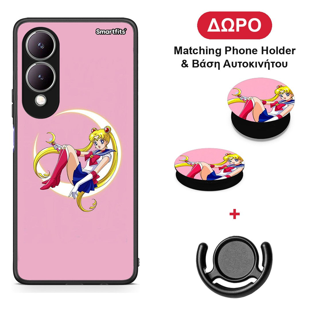 Moon Girl - Vivo Y17s θήκη + Δώρο Phone Holder & Βάση Αυτοκινήτου