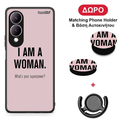 Superpower Woman - Vivo Y17s θήκη + Δώρο Phone Holder & Βάση Αυτοκινήτου