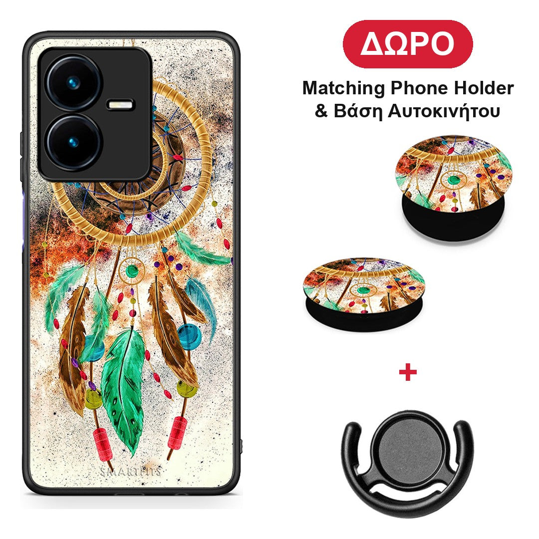Boho DreamCatcher - Vivo Y22 θήκη + Δώρο Phone Holder & Βάση Αυτοκινήτου