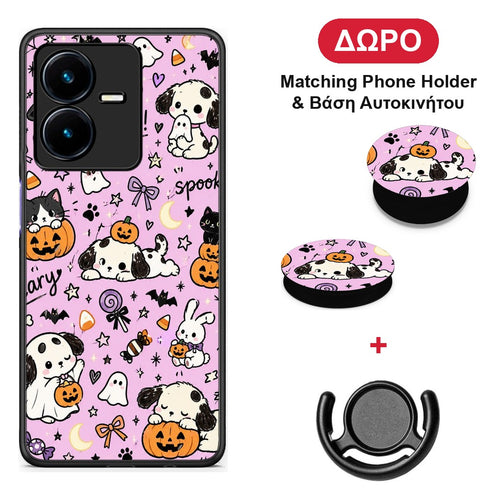 Halloween Puppies and Friends on Lilac - Vivo Y22 θήκη + Δώρο Phone Holder & Βάση Αυτοκινήτου
