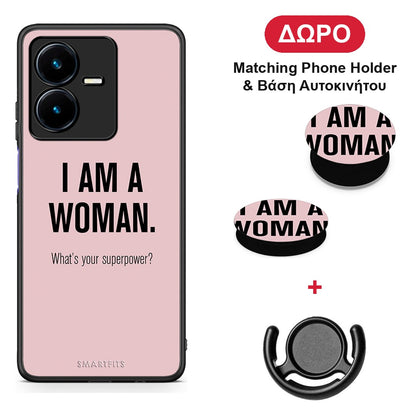 Superpower Woman - Vivo Y22 θήκη + Δώρο Phone Holder & Βάση Αυτοκινήτου