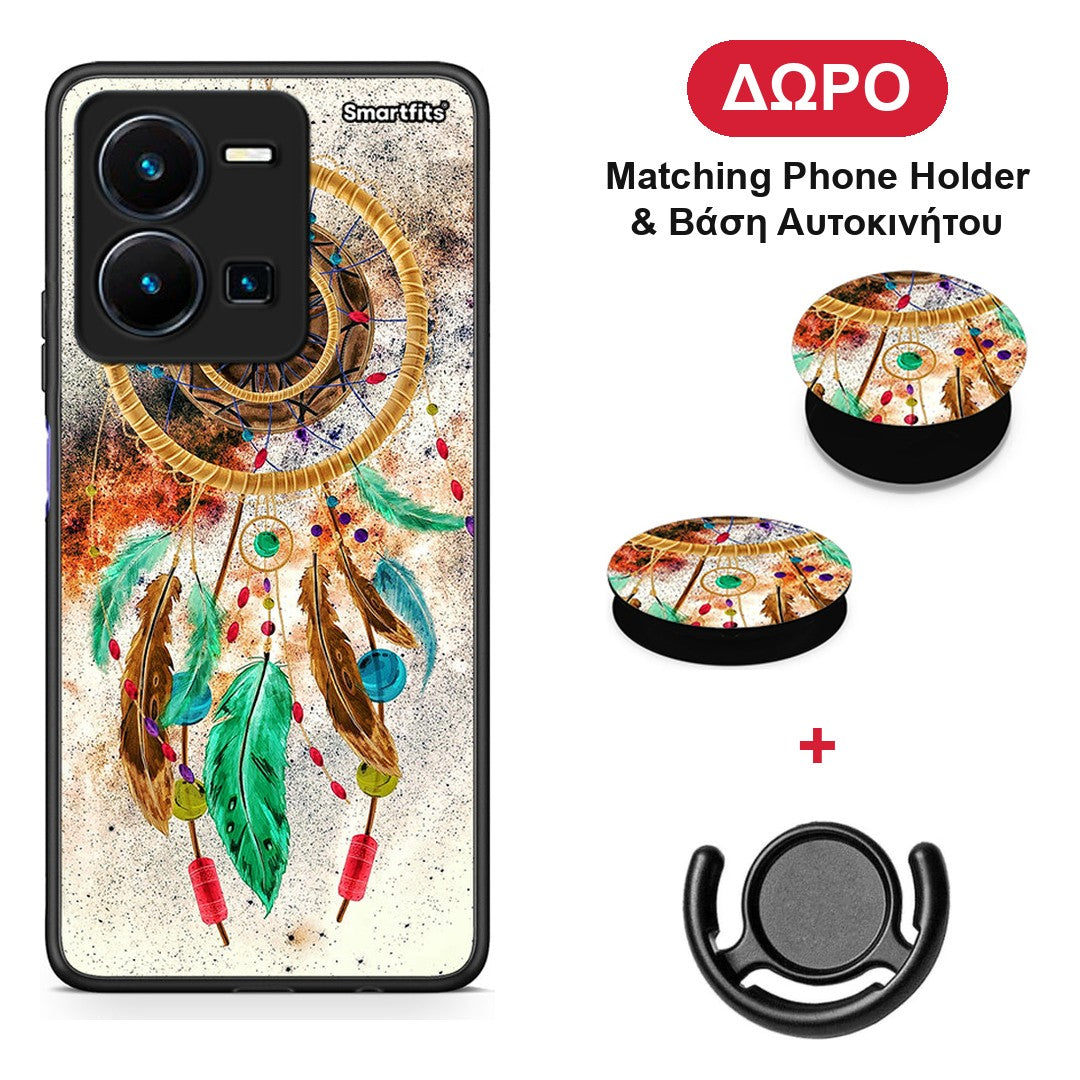 Boho DreamCatcher - Vivo Y35 5G θήκη + Δώρο Phone Holder & Βάση Αυτοκινήτου