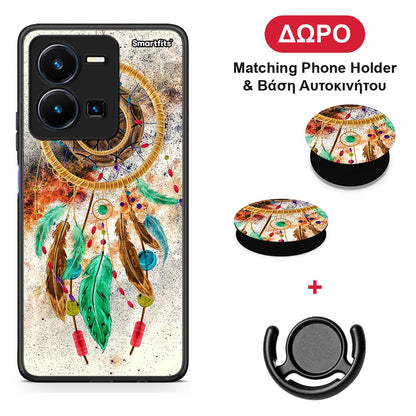 Boho DreamCatcher - Vivo Y35 5G θήκη + Δώρο Phone Holder & Βάση Αυτοκινήτου