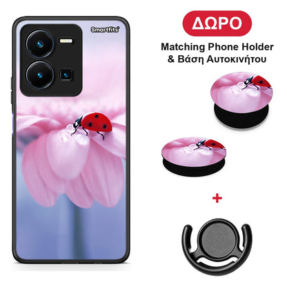 Ladybug Flower - Vivo Y35 5G θήκη + Δώρο Phone Holder & Βάση Αυτοκινήτου