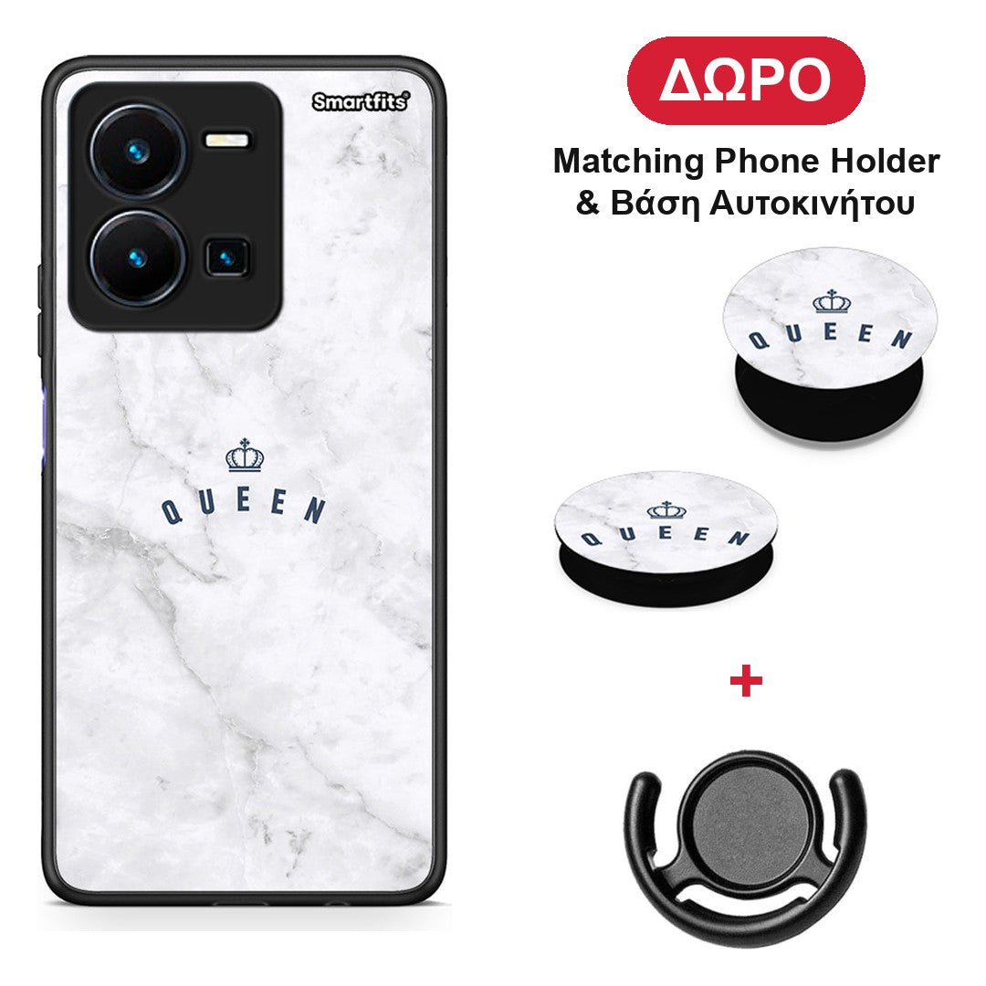 Marble Queen - Vivo Y35 5G θήκη + Δώρο Phone Holder & Βάση Αυτοκινήτου
